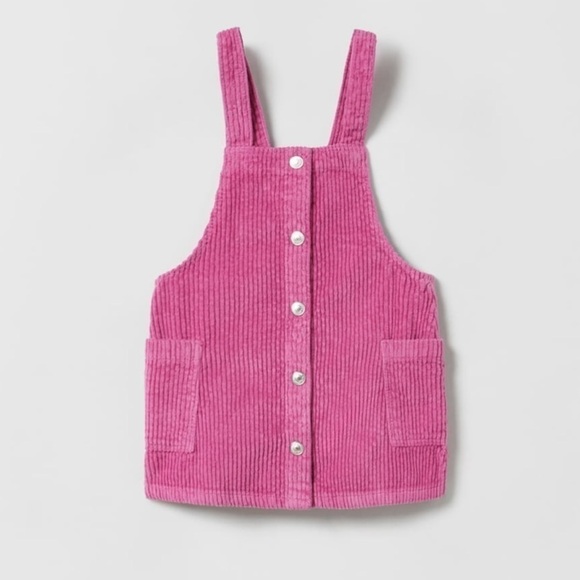 Zara Other - Zara Snaps Corduroy Pinafore Dress